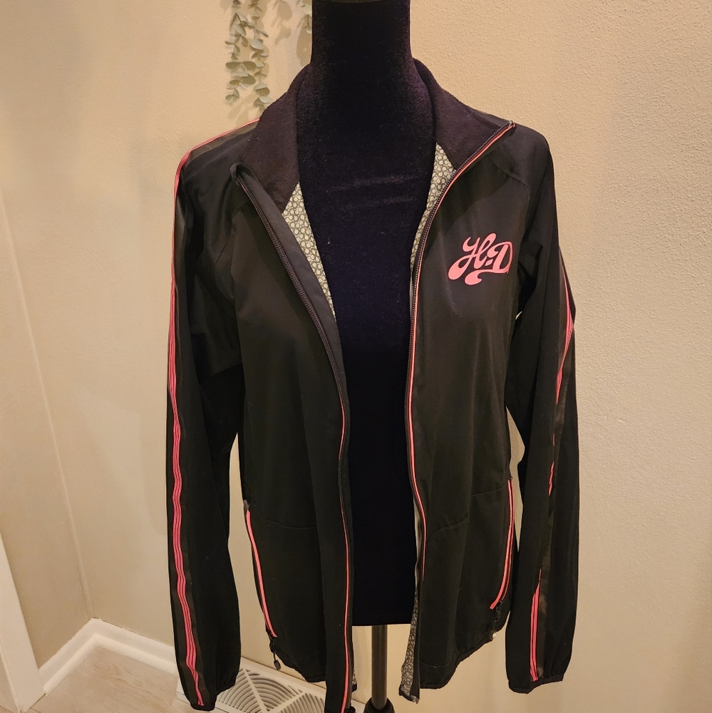 Harley-Davidson Black and Pink Bomber Jacket with Sporty Design